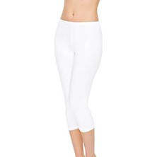 Kadın Beyaz 2102 2'li Paket Likralı Kapri Tayt