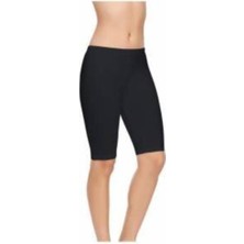 6'lı Düz Kısa Tayt Siyah