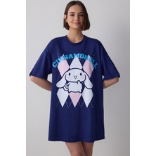 Penti Lacivert Cinnamoroll Kısa Kollu Pamuklu Gecelik