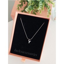 Puree Berry Çelik Silver Rodyum  Kaplama Harf Kolye Y Harfi