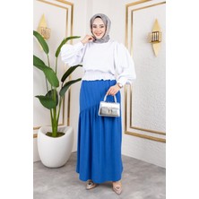 Beli Lastikli Büzgülü ETEK-5026 Saks Mavisi