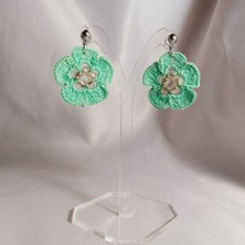 Crystal Atelier Antialerjik Hafif Örgü Çiçek Küpe | El Emeği, Zarif Yazlık Küpe Tasarımı | El Örgüsü Çiçek Küpe | Yazlık Moda, Bohem Stil, El Yapımı Takı Modelleri | Sevgiliye ve Arkadaşa Hediye Küpe