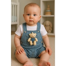 Bilge Trend Oyuncaklı Bebek Kot Salopet Tişört Takım Denim Slopet T-Shirt Takım
