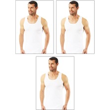 Talia 3'lü Paket Erkek %100 Pamuklu Süprem Esnek Rahat Kalın Askılı Atlet Büyük Bedenli