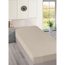 Menderes Home Cotton Collection Ranforce Tek Kişilik Çarşaf Düzboya Bej