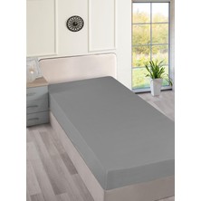 Menderes Home Cotton Collection Ranforce Çift Kişilik Çarşaf Düzboya Gri