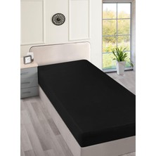 Menderes Home Cotton Collection Ranforce Tek Kişilik Çarşaf Düzboya Siyah