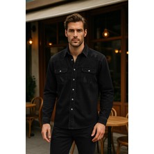 Banny Jeans Erkek Siyah Jean Gömlek