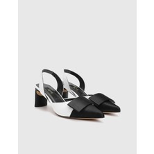 Cenobia Hakiki Deri Beyaz Kadın Topuklu Sandalet