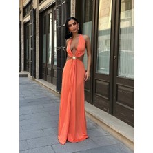 Sonja Yırtmaçlı Uzun Elbise