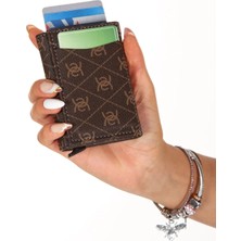 Tuldar Kadın  Rfıd Otomatik Çekim Koruyucu Mekanizmalı Kağıt Para Bölmeli Hediyelik Kartlık Cüzdan TUL603 - Kahverengi