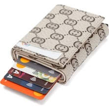 Tuldar Erkek Rfıd Otomatik Çekim Koruyucu Mekanizmalı Kağıt Para Bölmeli Hediyelik Kartlık Cüzdan TUL604 - Gri