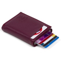 Tuldar  Erkek Rfıd Otomatik Çekim Koruyucu Mekanizmalı Kağıt Para Bölmeli Hediyelik Kartlık Cüzdan TUL605 - Siyah