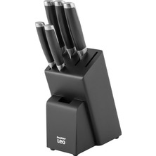 Leo 18/10 Çelik Bıçak Bloğu 6 Parça Seti