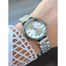 Milano Kadın Kol Saati – Kesme Cam, Taşlı Kadran, Gümüş Renk Metal Kordon