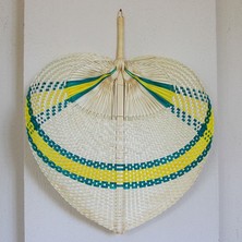 Mylamp Bambu Sarı & Koyu Yeşil 45X60 Cm. Yelpaze