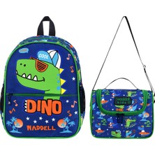 Waddell Baskılı Dinazor Desenli Lisanslı Kombin Anaokul Sırt Çantası ve Termal Beslenme Çantası