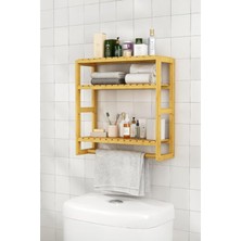 Digithome Bambu Mini 8 Form Organizer Mutfak ve Banyo Düzenleyici Askılı Duvar Rafı Havluluk DB-0028