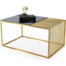 Yuvaset Home Bronz Cam Bilge Orta Sehpa