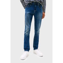 Tommy Jeans Streç Pamuklu Slim Fit Normal Bel Dar Paça Jeans Erkek Kot Pantolon DM0DM21238 1bk