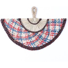 Mylamp Elvan Mavi & Kırmızı 46X30 Cm. Japon Yelpaze