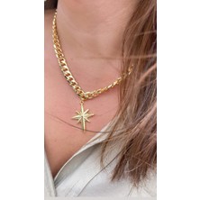 Gurmet Kutup  Yıldızı Model Gold Renkli Kolye