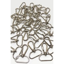 Makrome Anahtarlık Aparatı 2,5 cm Gümüş 10 Adet