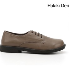 GÖNDERİ Kadın Vizon Antik  Bağcıklı Hakiki Deri Oxford Ayakkabı