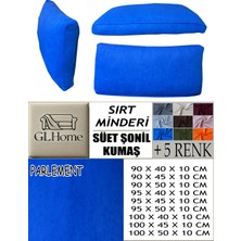 Süet Detaylı Angora Kumaş 2 Adet Sırt Minderi Kılıfı