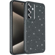 Prolysus Samsung Galaxy A35 Kılıf Kamera Korumalı Simli Lüks Koton Kapak - Gri