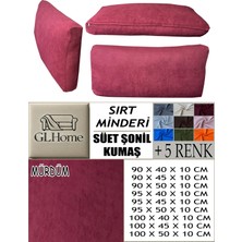 Süet Detaylı Angora Kumaş 2 Adet Sırt Minderi Kılıfı