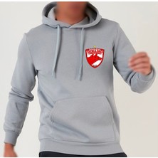 Küçük Logolu Dinamo București 1948 Kulüp Büyük Logo Baskılı Pamuklu Hoodie Sweatshirt