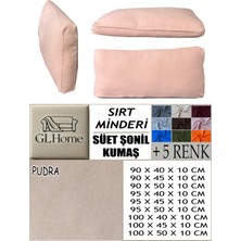 Süet Detaylı Angora Kumaş 2 Adet Sırt Minderi Kılıfı