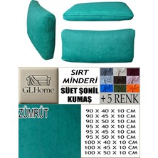 Süet Detaylı Angora Kumaş 2 Adet Sırt Minderi Kılıfı