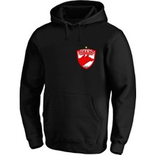 Küçük Logolu Dinamo București 1948 Kulüp Büyük Logo Baskılı Pamuklu Hoodie Sweatshirt