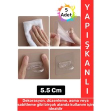 Dayanıklı Kendinden Yapışkanlı Dekorasyon Düzenleme Asma Sabitleme Çok Amaçlı Yuvarlak Halka 5 Ad