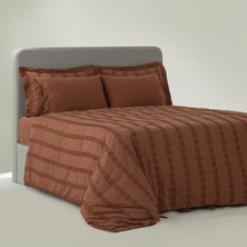 Ecocotton Sima Çift Kişilik Nevresim Takımı  Organik Pamuk Müslin Brodeli Terra 200x220 cm