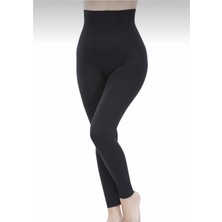 Kadın Siyah 2 Beden Küçülten Yüksek Bel Dikişsiz Korse Tayt