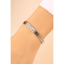 Gümüş Renk Kılçık Unisex Çelik Bileklik - 3368