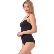 Masaj Özellikle Çıtçıtlı Askılı Slip Body Toparlayıcı Korse Siyah