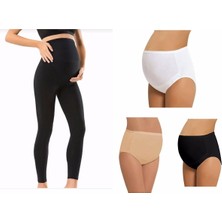 Kadın Dikişsiz Hafif Korseli Bel Ayarlı Siyah Hamile Taytı 1 Aadet Hamile Külodu Hediyeli