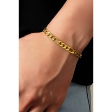 Altın Renk Şavin Kuşgözü Unisex Erkek Çelik Bileklik -  3332