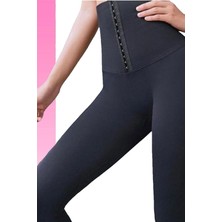 Kadın Siyah Tayt Agraflı Korse