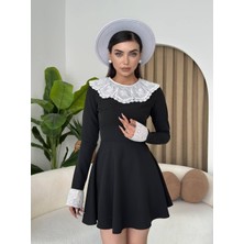 Mottisfashion Nord Dantel Yaka Kol Elbise