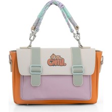 Kadın Vegan Deri Turuncu Omuz Çantası - Chill Tasarım