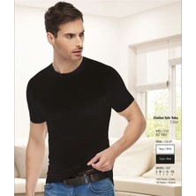 Erkek Sıfır Yaka Elastan Fanila Siyah