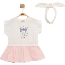 Bandanali Muslin Elbise Pembe