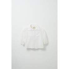 Kol Büzgülü Beyaz Gömlek