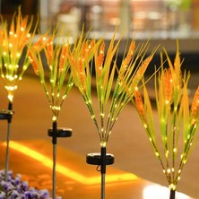 Güneş Enerjili 7 Başlıklı Buğday Lambası Dış Mekan Bahçe LED Aydınlatma Solar Ear Lights