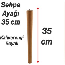 Kahverengi Boyalı Doğal Ahşap 35 cm Bohem Silindir Mobilya Ayağı Aksesuar Ayakları Sehpa Masa Için